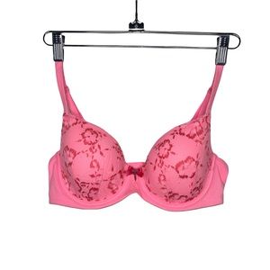 VICTORIA’S SECRET Pink Floral Lace Body by Victoria Lined Demi Bra 36C